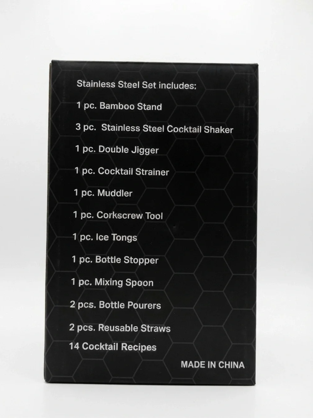Lucky Street 14-Piece Stainless Steel Cocktail Shaker Set with Bamboo Stand